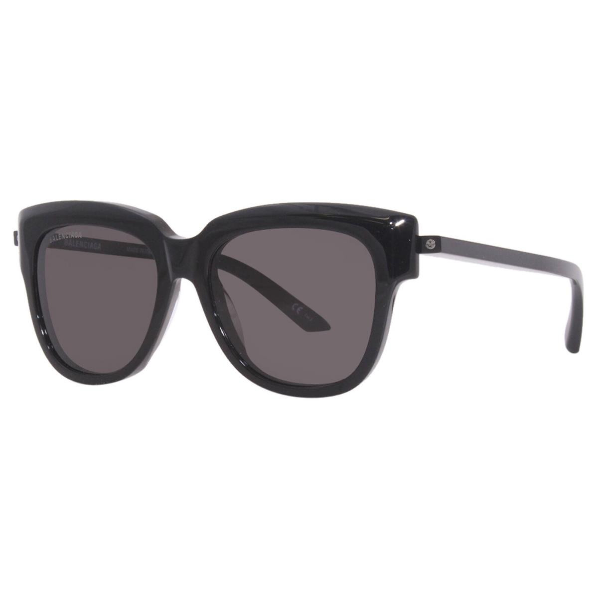 Balenciaga BB0160S 001 Sunglasses Women`s Black/grey Lenses Square Shape 53mm