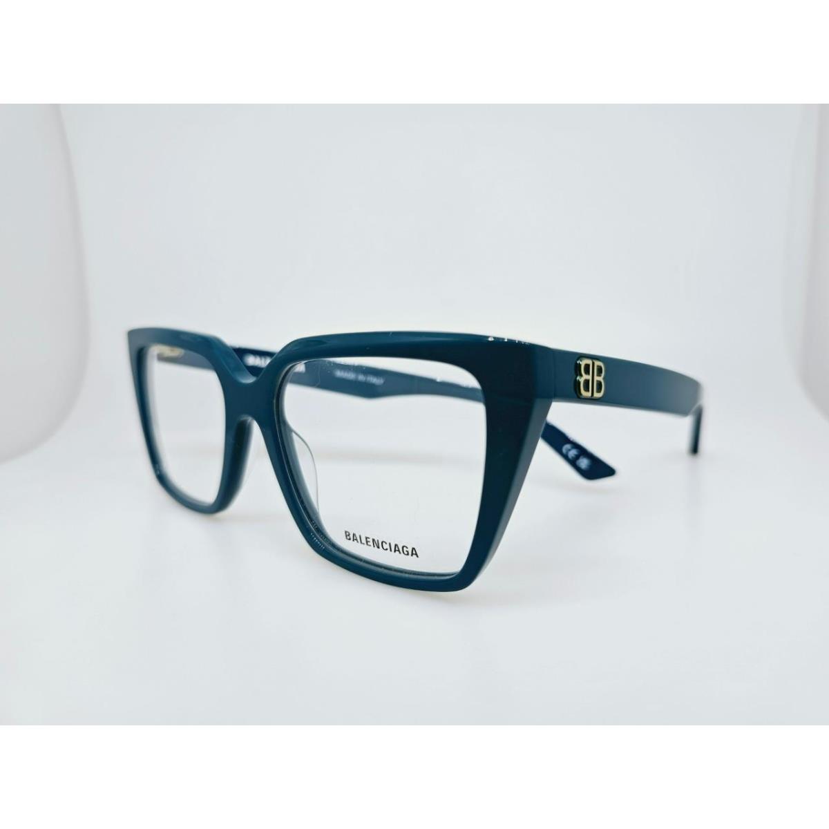 Balenciaga 0130O 007 53MM Blue Frame with Clear Demo Lenses