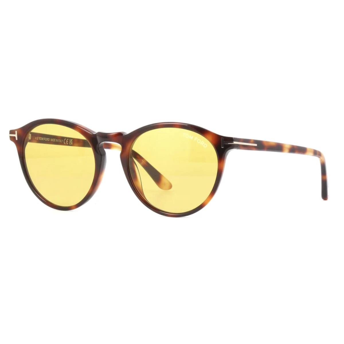 Tom Ford Aurele FT0904 53E Sunglasses Havana Frame Yellow Lenses 50mm