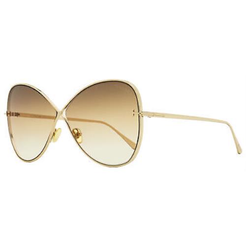 Tom Ford Butterfly Sunglasses TF842 Nickie 28F Gold 66mm FT0842