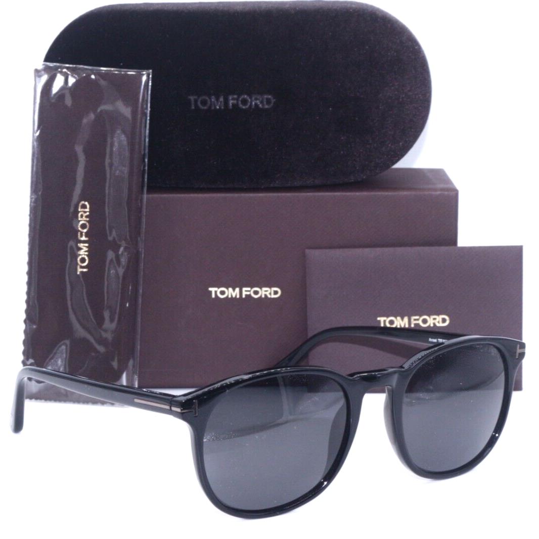 Tom Ford Ansel TF 858-N 01A Polished Black/grey Sunglasses 53-20