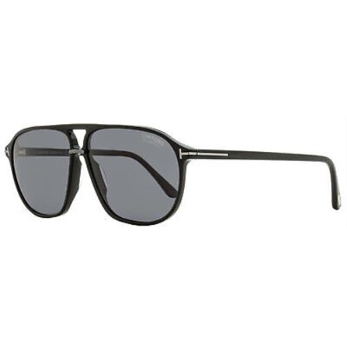 Tom Ford Navigator Sunglasses TF1026-N Bruce 01D Black/gunmetal 61mm FT01026 - Black/Gunmetal Frame, Gray Polarized Lens