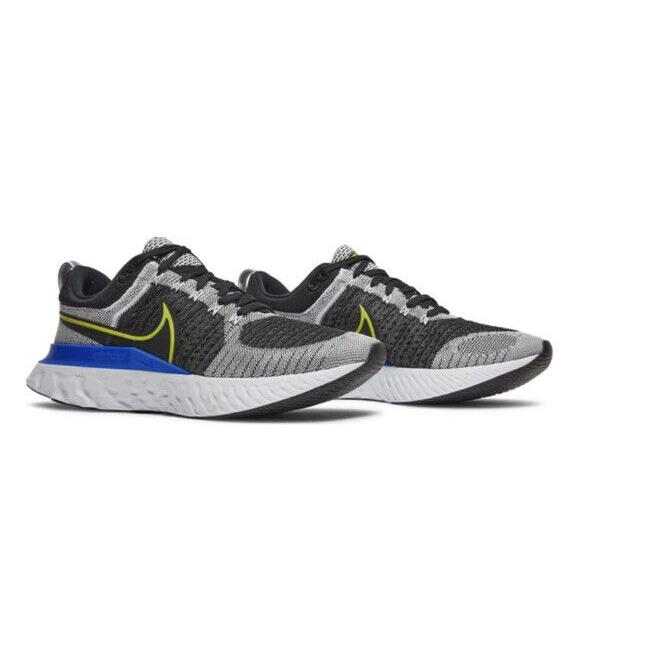 Men Nike React Infinity Run Flyknit 2 Running Shoes White/black/blue CT2357-100 - White/Cyber-Black/Racer-Blue