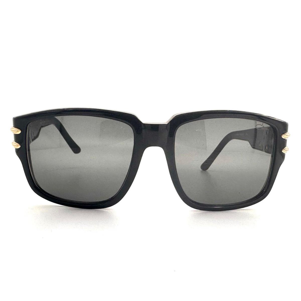 Cazal MOD.8026 Sunglasses 001 Shiny Black/gold/silver / Grey Lens 57mm