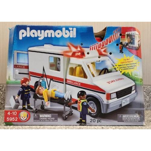 Playmobil Ambulance 5952 20 Pc Light Sound 2010 Geobra