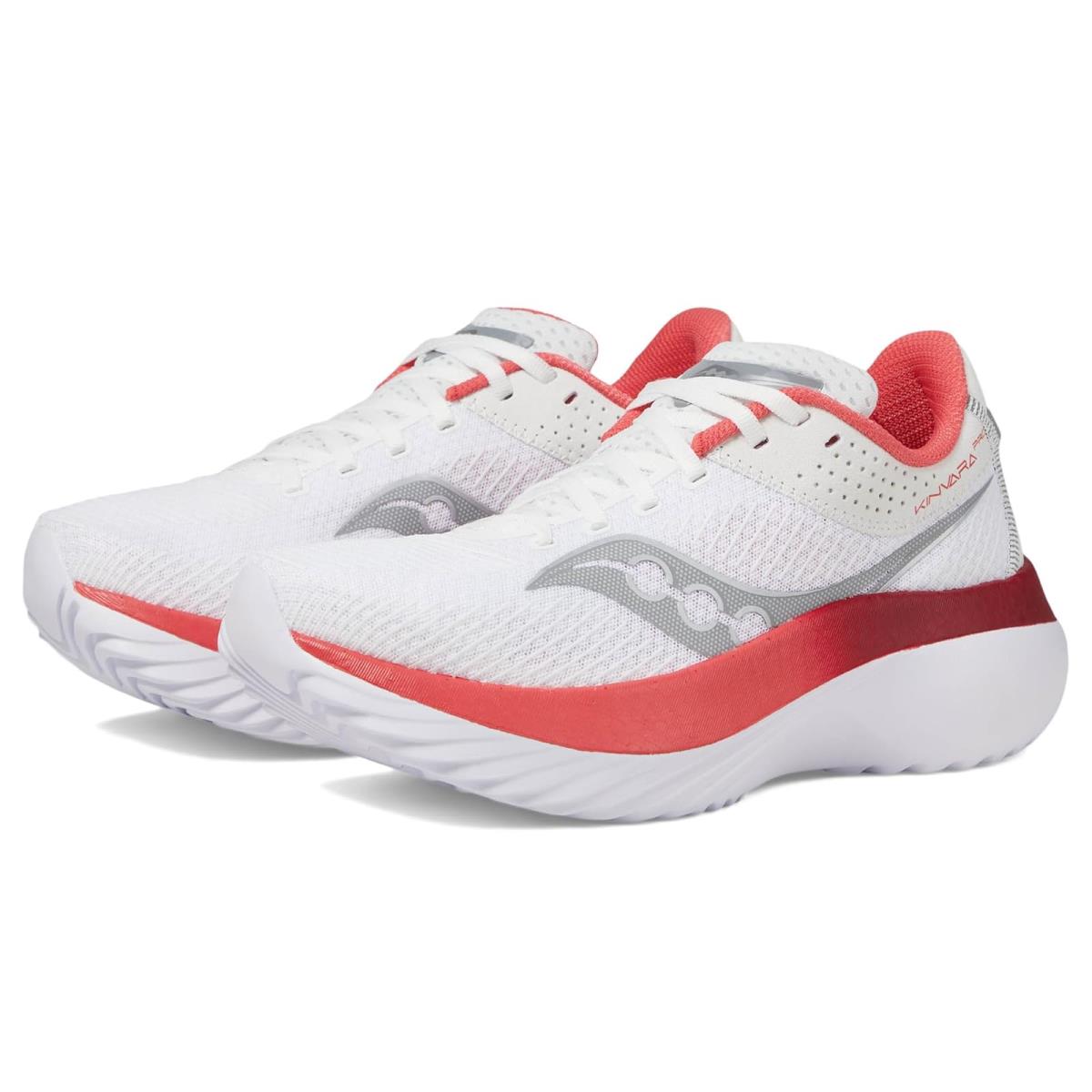 Woman`s Sneakers Athletic Shoes Saucony Kinvara Pro White/Cayenne