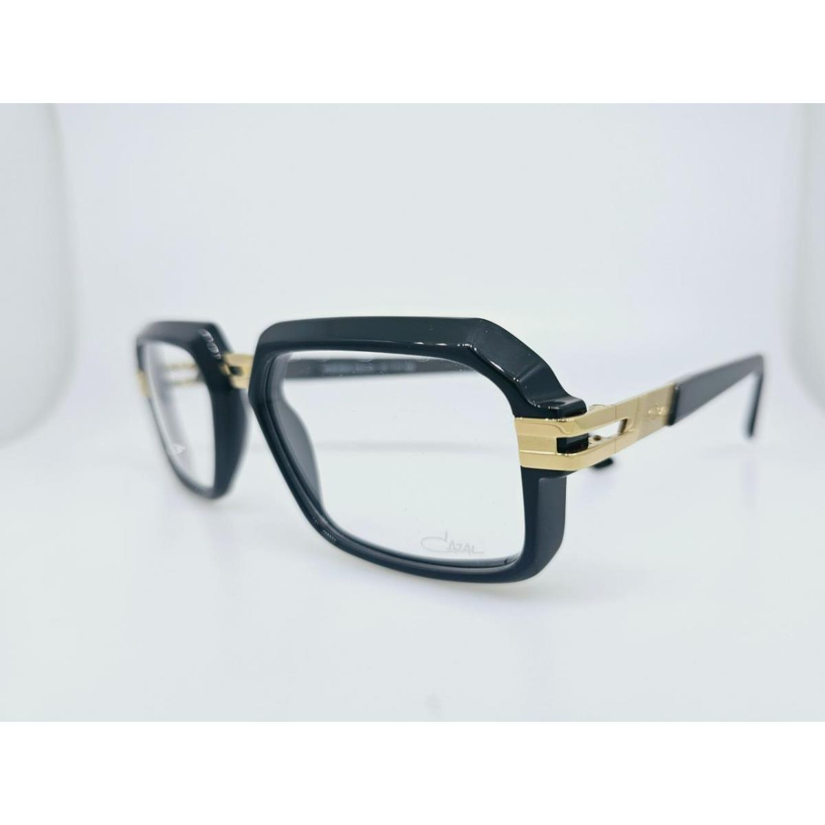 Cazal 6004 001 56MM Black Gold Frame with Clear Lenses