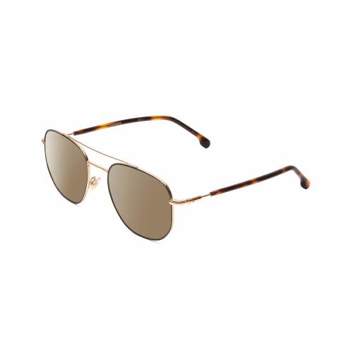 Carrera 236/S Unisex Hexagonal Polarized Sunglasses in Havana Tortoise Gold 54mm Amber Brown Polar