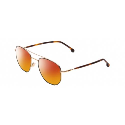 Carrera 236/S Unisex Hexagonal Polarized Sunglasses in Havana Tortoise Gold 54mm Red Mirror Polar