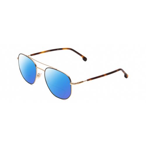 Carrera 236/S Unisex Hexagonal Polarized Bifocal Sunglasses Havana Tortoise 54mm Blue Mirror