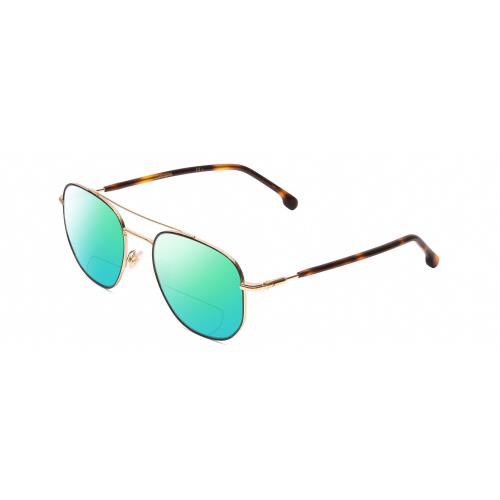 Carrera 236/S Unisex Hexagonal Polarized Bifocal Sunglasses Havana Tortoise 54mm Green Mirror