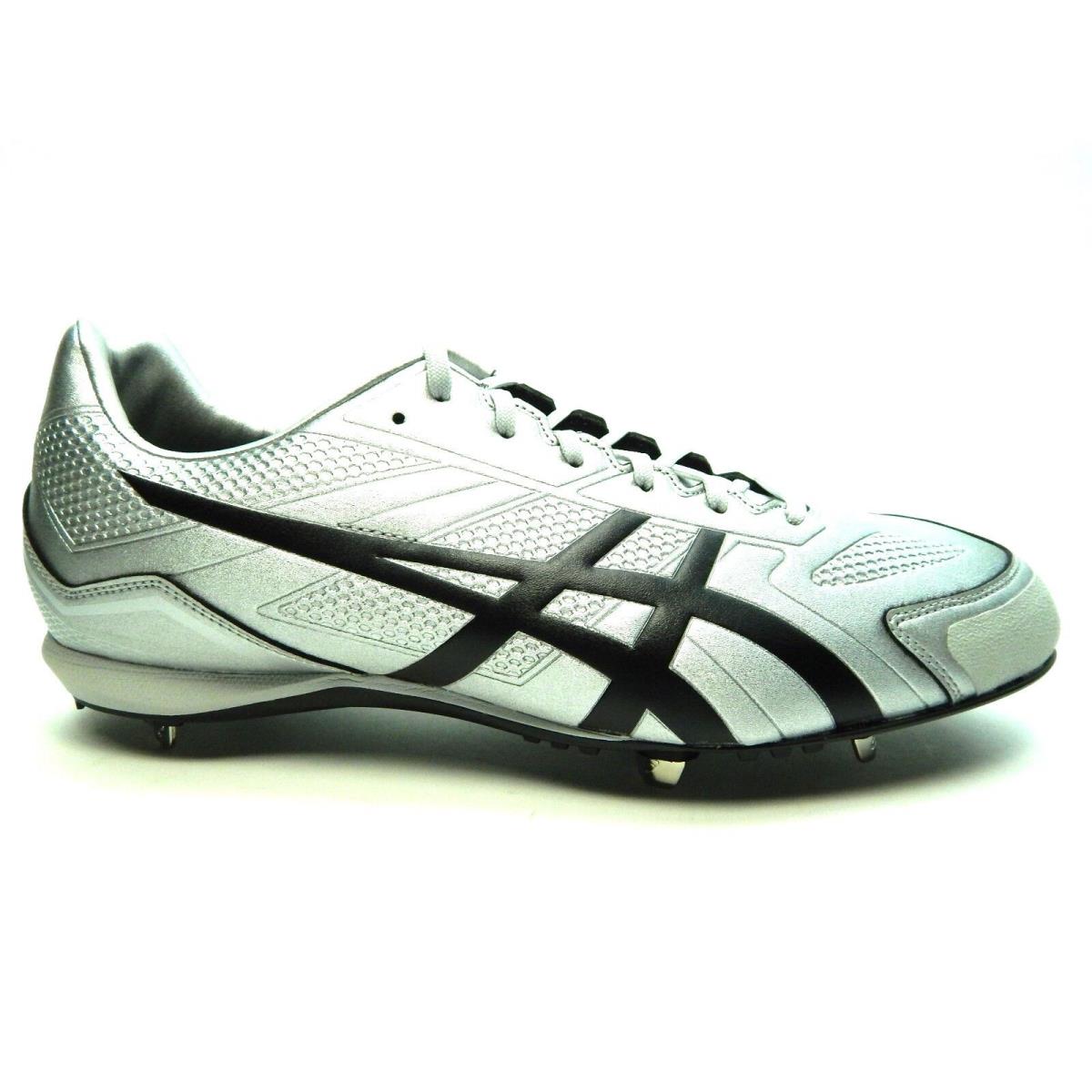 Asics Base Burner Silver Black Baseball Men Shoes Size 6.5