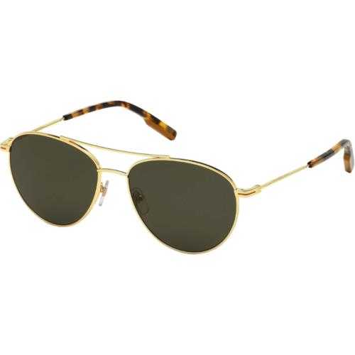 Ermenegildo Zegna EZ 0137 30R Sunglasses Gold / Green Polarized Pilot