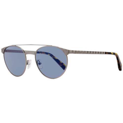 Ermenegildo Zegna EZ 0026 15V Sunglasses Gunmetal / Blue Grey Round Pilot