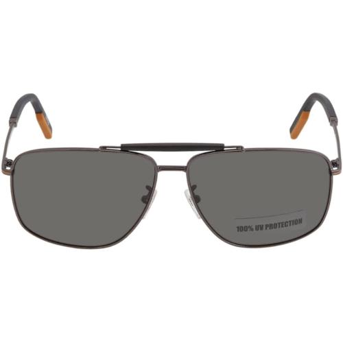 Ermenegildo Zegna EZ 0160-D 08A Sunglasses Ruthenium / Grey Square Pilot