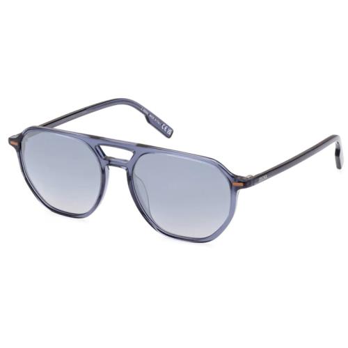 Ermenegildo Zegna Leggerissimo EZ 0212 90W Sunglasses Transparent Blue Gradient