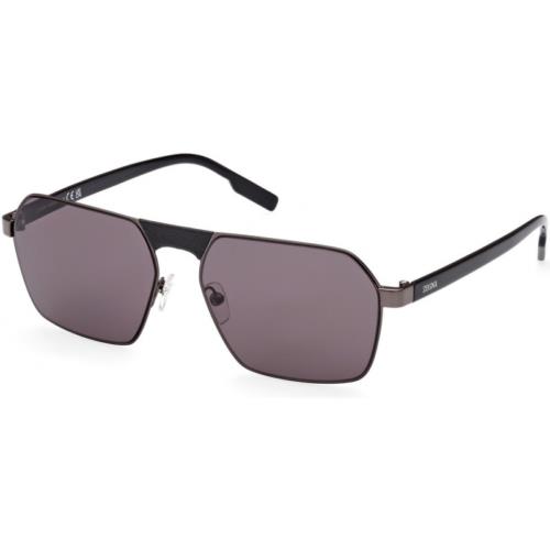 Ermenegildo Zegna Leggerissimo EZ 0210 08A Sunglasses Black / Grey Square