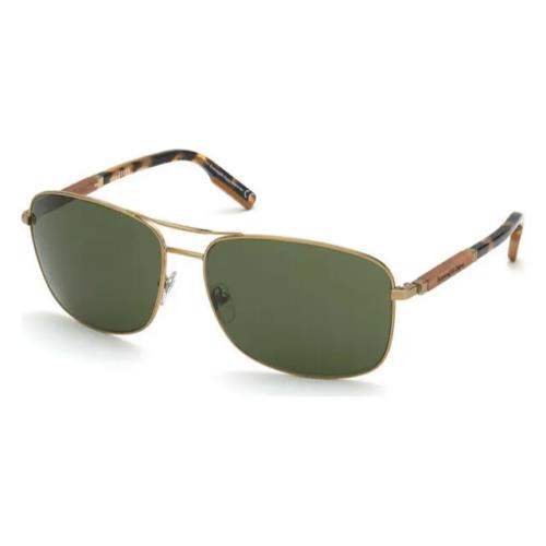 Ermenegildo Zegna EZ 0176 34N Sunglasses Antique Gold / Green Square Pilot