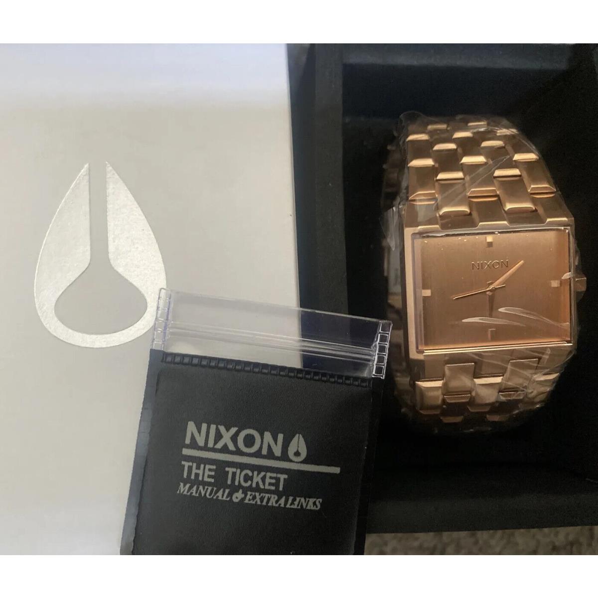 Nixon The Ticket 2 Watch Rose Gold Mens / Unisex 34mm Rotolog Style