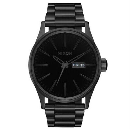 Nixon A356 1147-00 Sentry SS 42MM All Bk/bk Stainless Steel Analog Watch