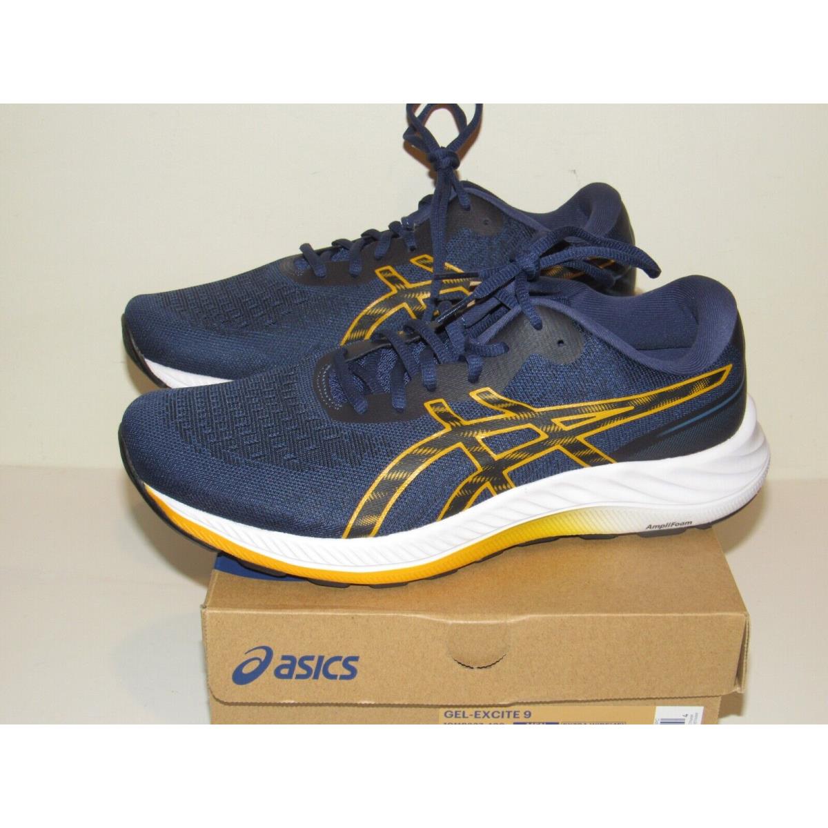 Asics Gel Excite 9 Mens Size 9 4E Extra Wide Running Shoes Sneakers Blue Yellow
