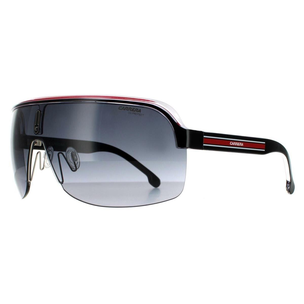 Carrera Sunglasses Topcar 1/N T4O 9O Black Crystal White Red Dark Gray Gradient