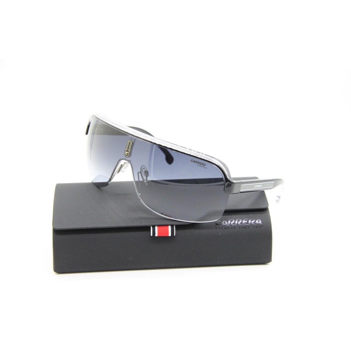 Carrera Topcar 1/N 80S9O Transparent Black Sunglasses W/case 00-00 - Frame: TRANSPARENT BLACK, Lens: Blue