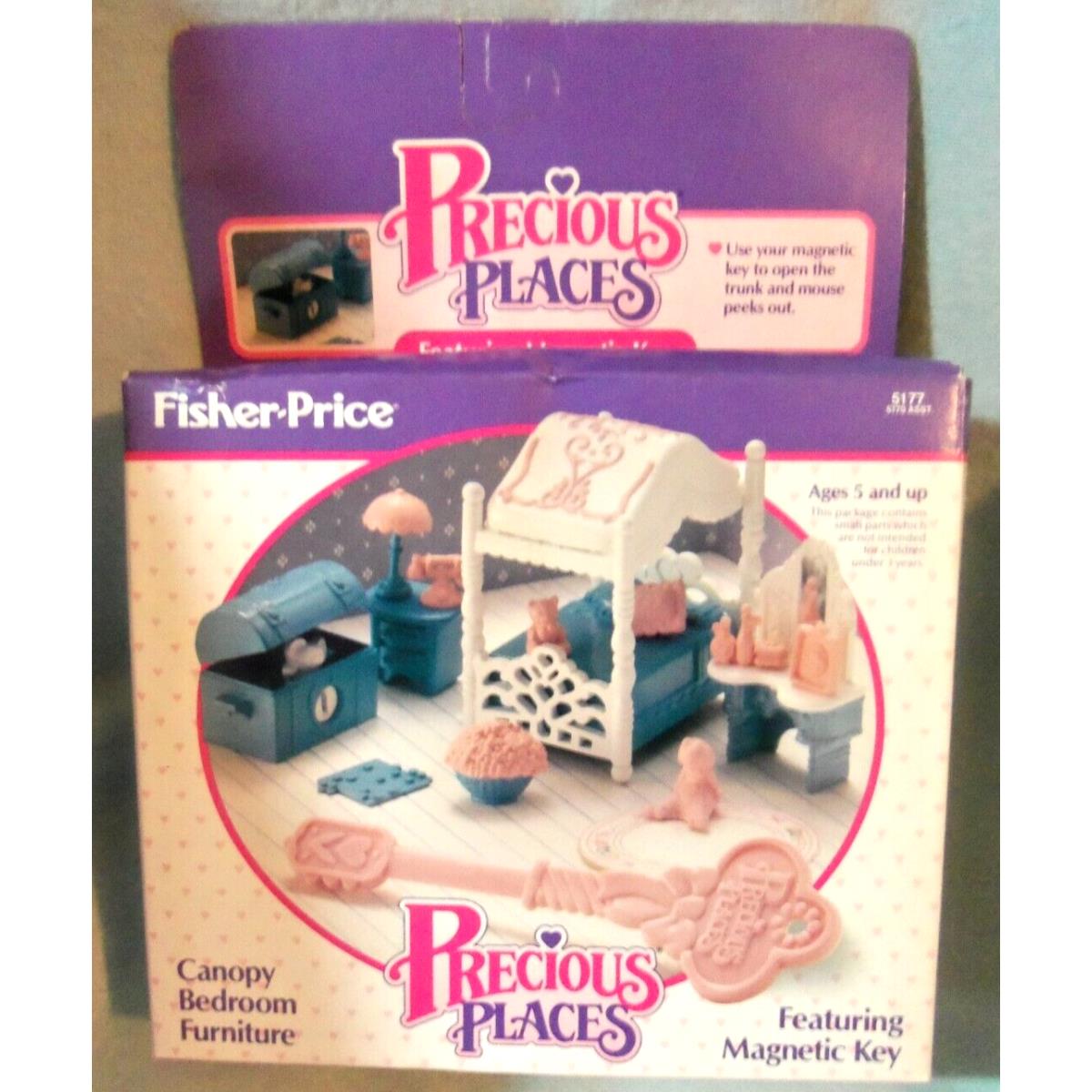 Vintage 1989 Fisher Price Precious Places Canopy Bedroom Furniture W/box