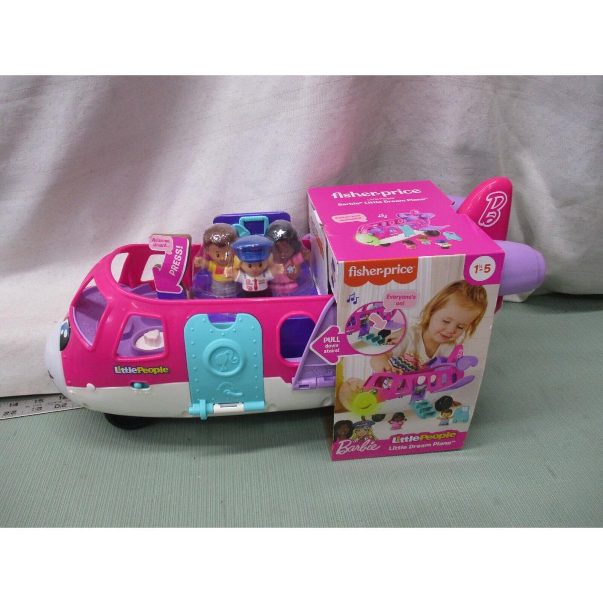 Fisher Price Little People Barbie Airplane Pilot Little Dream Plane Passengers