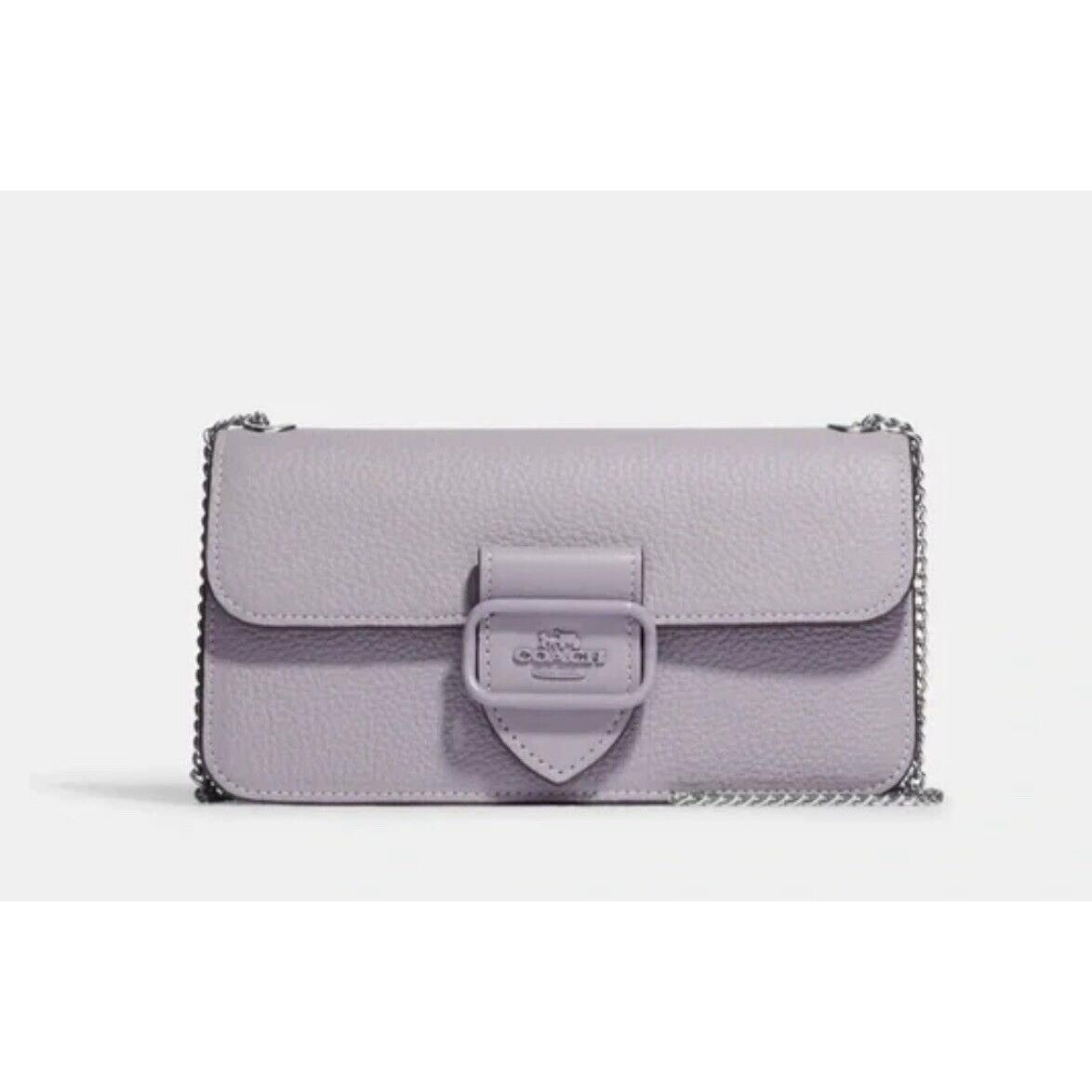 Coach Morgan Shoulder Bag Mist Purple Pebbled Leather Crossbody Strap