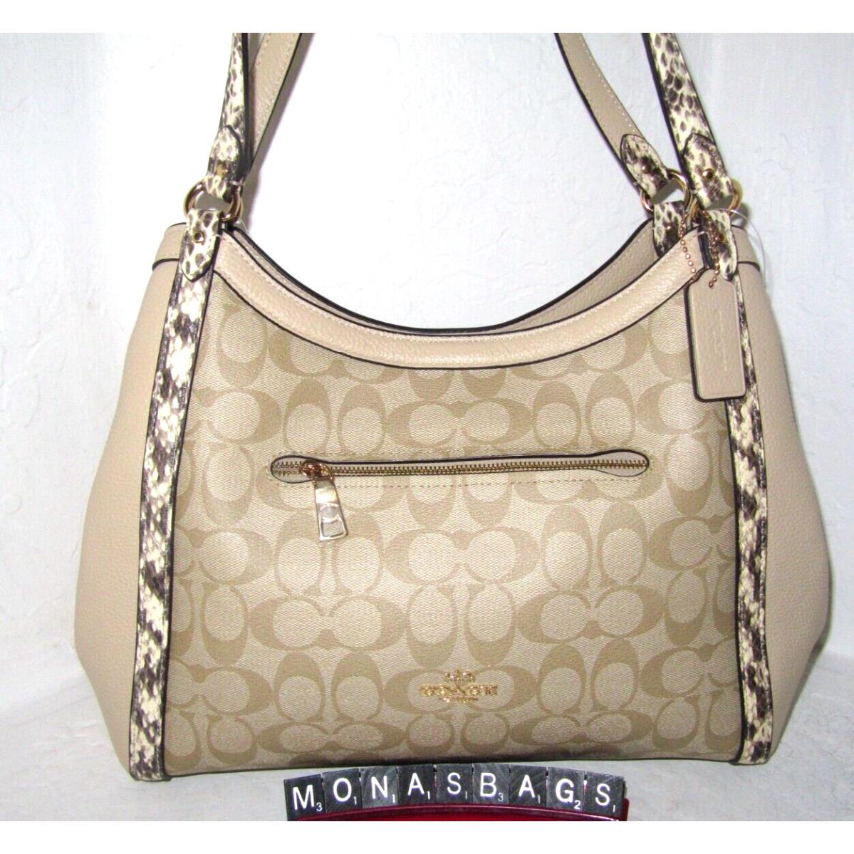 Coach C7322 Kristy Shoulder Bag Light Khaki Signature Ivory Leather