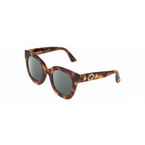 Gucci GG0208S Womens Oversized Polarized Sunglasses in Tortoise Havana Gold 49mm