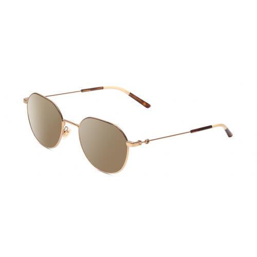 Gucci GG0684O Womens Round Polarized Sunglasses Gold Tortoise Havana Ivory 51 mm Amber Brown Polar