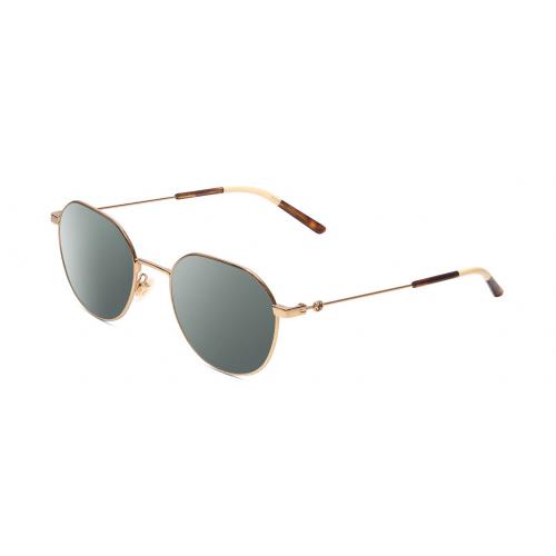 Gucci GG0684O Womens Round Polarized Sunglasses Gold Tortoise Havana Ivory 51 mm Smoke Grey Polar