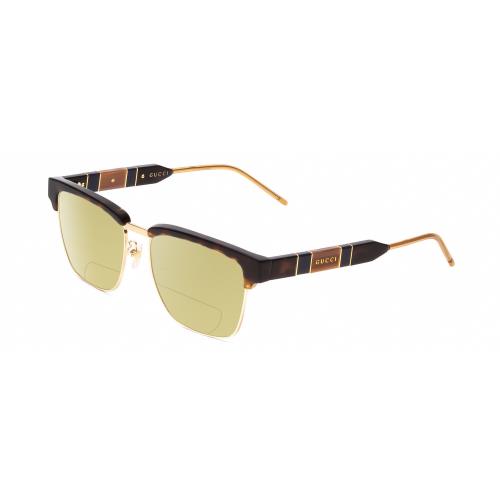 Gucci GG0605O Unisex Cateye Polarized Bifocal Sunglass Tortoise Havana Gold 52mm Yellow