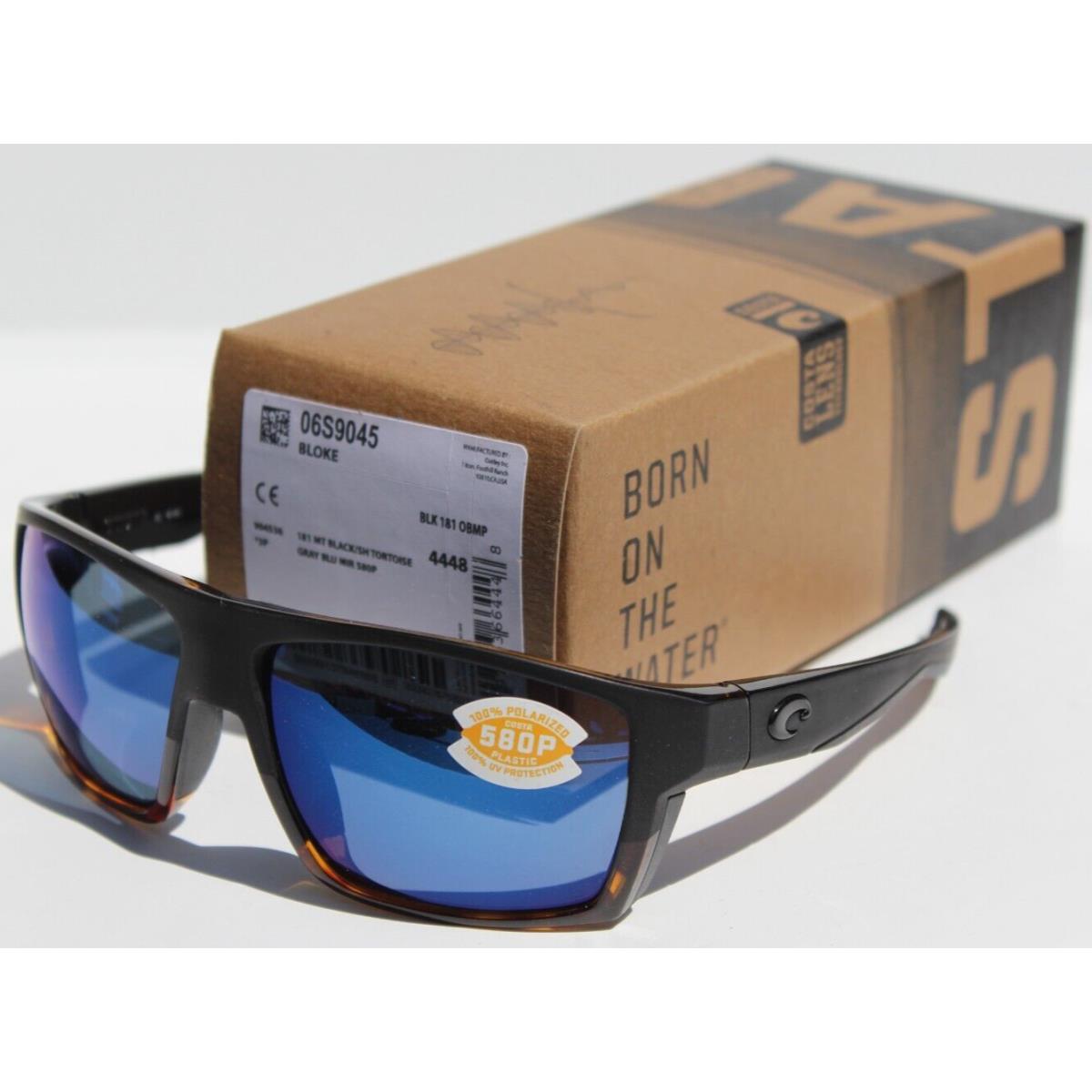 Costa Del Mar Bloke Polarized Sunglasses Black/tortoise/blue Mirror 580P