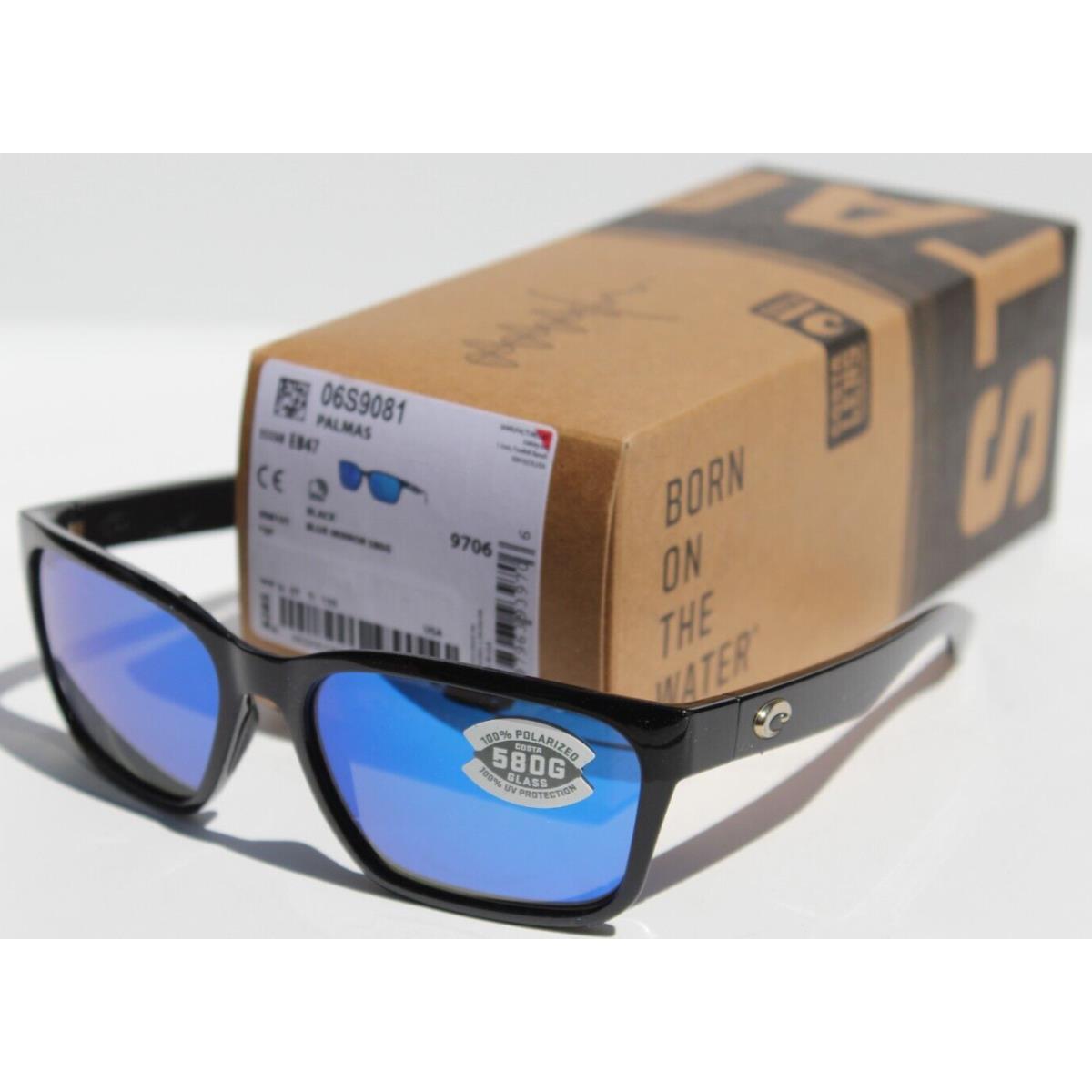 Costa Del Mar Palmas Polarized Sunglasses Black/blue Mirror 580G