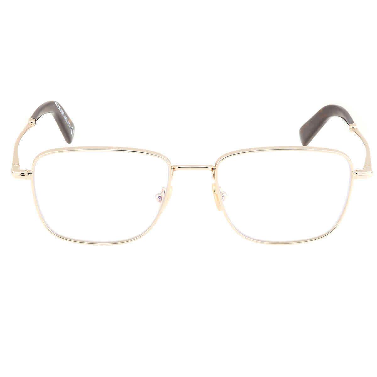 Tom Ford Blue Light Block Square Men`s Eyeglasses FT5748-B 028 55 FT5748-B 028 - Frame: Gold