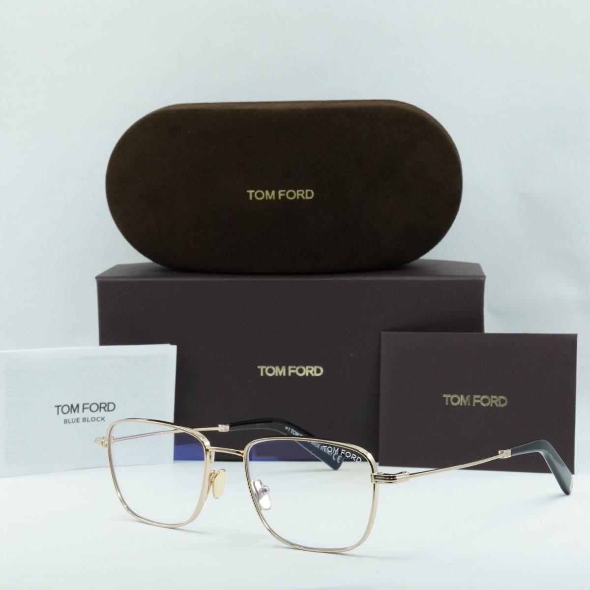 Tom Ford FT5748-B 028 Shiny Rose Gold 55mm Eyeglasses - Frame: shiny-rose-gold, Lens: Blue Block Lenses, Clear Demo Lens, Code: 028