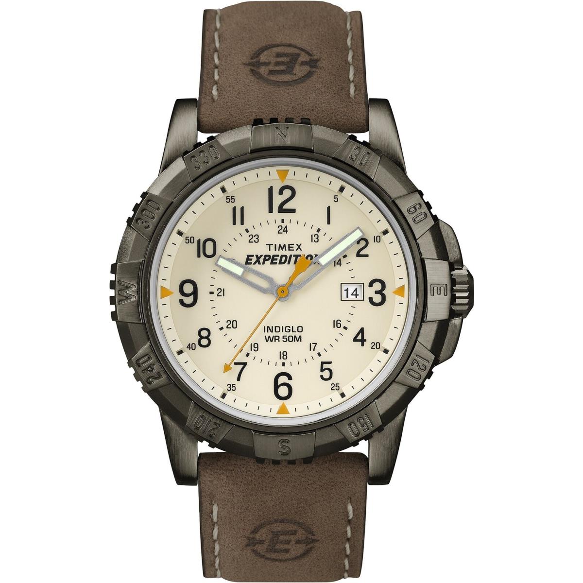 Timex Expedition T49990 Men`s Watch Quartz Movement Analog Leather