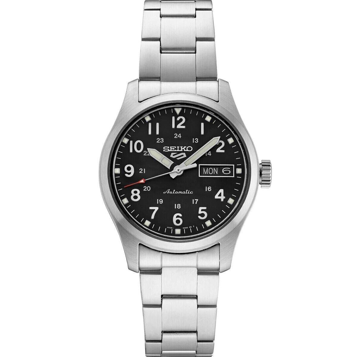 Seiko Men`s 5 Sport Black Dial Stainless Steel Case Watch SRPJ81