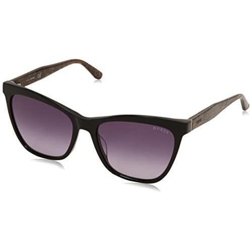 Guess Women`s Gu7520 Square Sunglasses Dark Havana Brown Mirror 56 mm