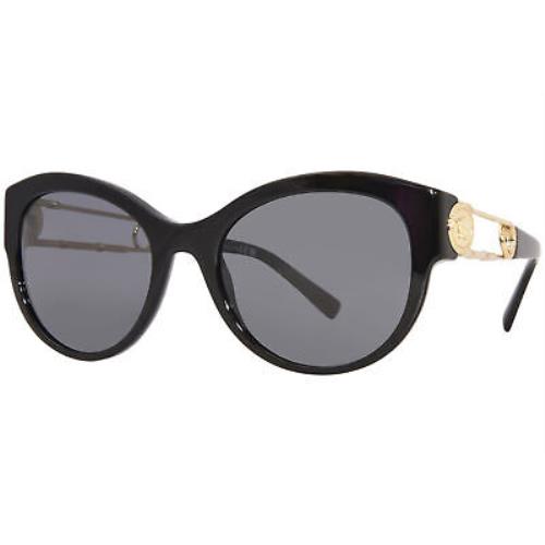 Versace 4389 GB1/87 Sunglasses Women`s Black/dark Grey Lenses Cat Eye 55mm - Frame: Black, Lens: Gray