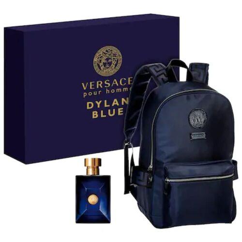 Versace Mens Dylan Blue Pour Home Set Eau De Toilette Backpack 2-PC Set