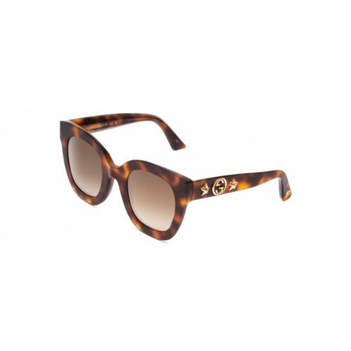 Gucci GG0208S Lady Oversized Designer Sunglasses Tortoise Havana Gold/brown 49mm