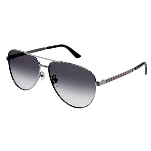 Gucci Sunglasses GG1233SA-003 Gunmetal W/ Lue Lens 63mm