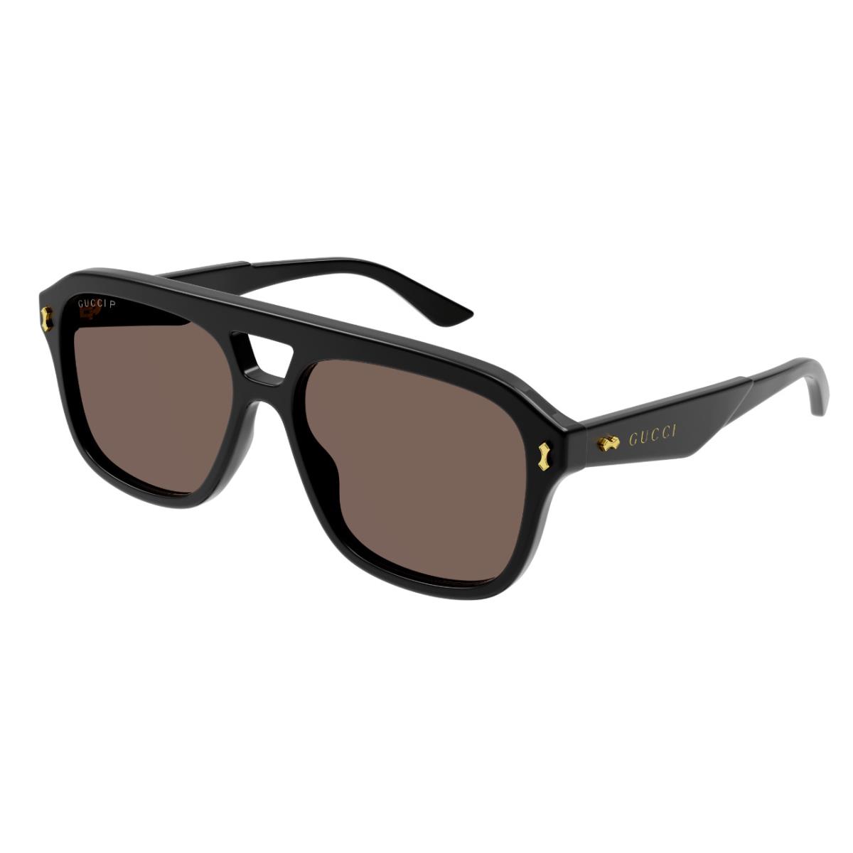 Gucci Sunglasses GG 1263S-002 Black w/ Brown Lens 57mm