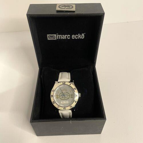 Marc Ecko Women s White/cream Leather Watch E09502M2 Needs Battery