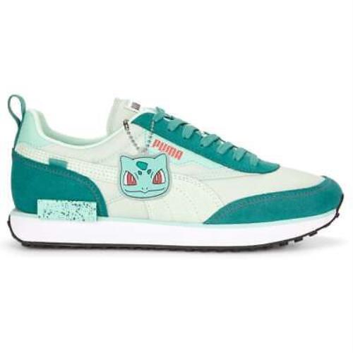 Puma Poke X Bulb Future Rider Lace Up Mens Green Sneakers Casual Shoes 38981201 - Green