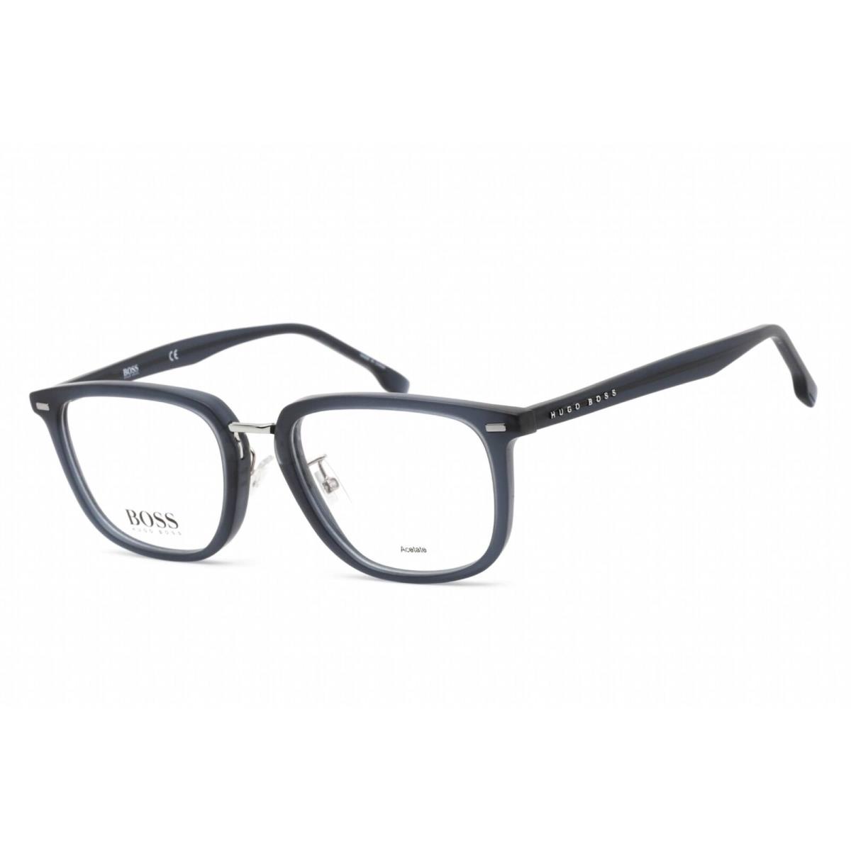 Hugo Boss Men`s Eyeglasses Matte Blue Acetate Square Frame Boss 1341/F 0FLL 00